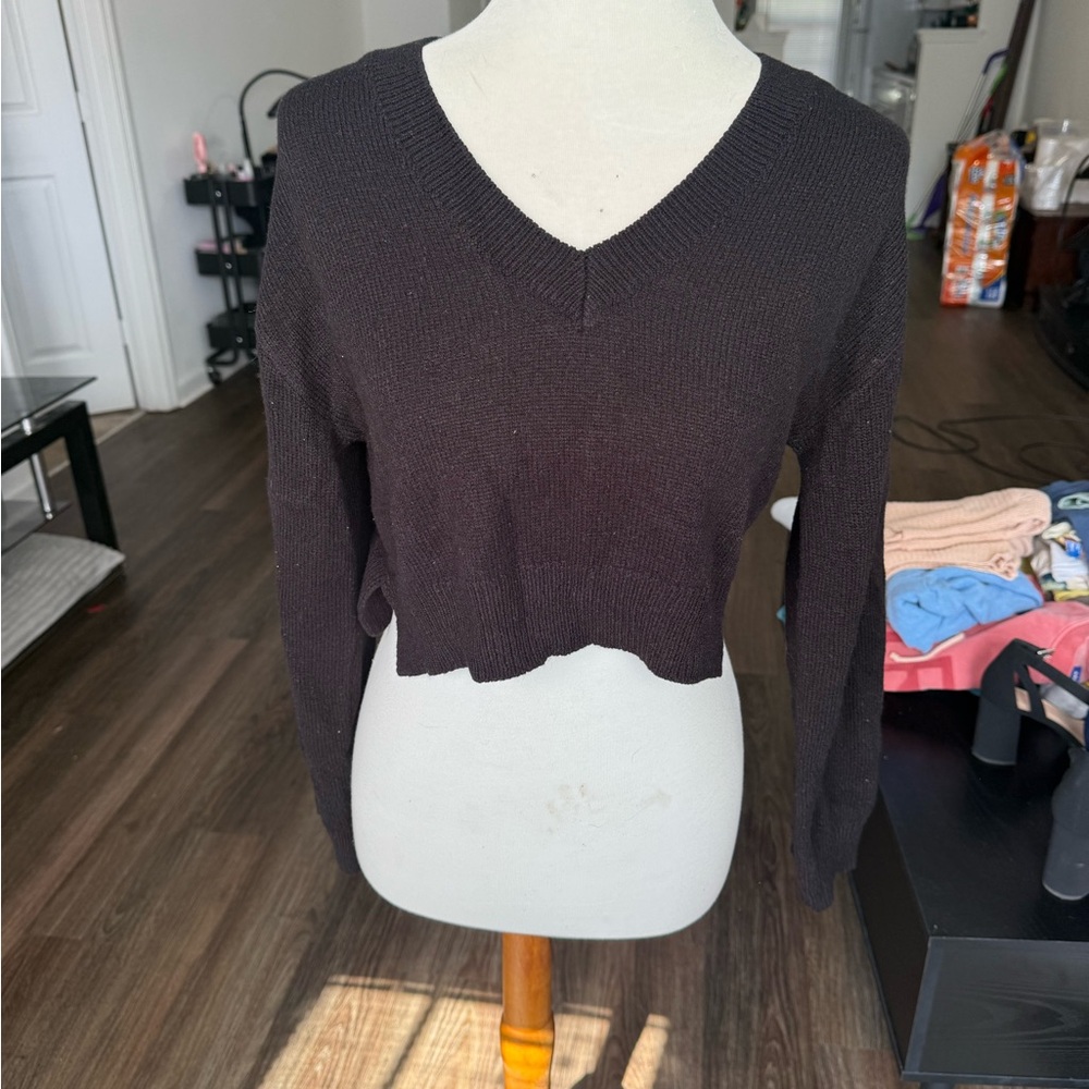 H&M Black V-Neck Sweater